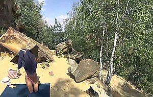 A dirty amateur couple having fun on the beach