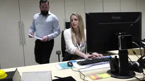 French Secretary Gets Pounded At Her Desk
