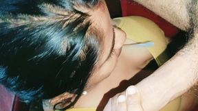 Hot big tits Punjabi sister-in-law is sucking my big cock and I put all cum in her mouth