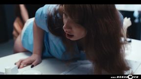 Brunette with a huge cock penetrates hot redhead nurse. Josephine Jackson x Sata Jones