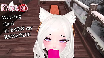 CATGIRL gives SLOPPY BJ for a very GOOD BOY!!! WEARING HOODIE BJ!!!!