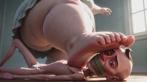 SSBBW Steps Hard on Man’s Face - Public Humiliation