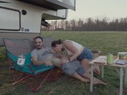 Would you go camping with us? Quick outdoor fuck PAWG creampie