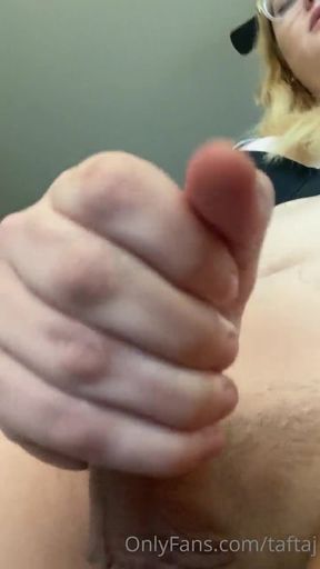 Teen rubs head and cums