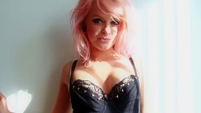 Sexy Slut With Red Shorts And Black Basque Dances Slowly For You