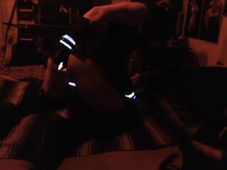 Raver Femboy Stuffs Booty With Glowsticks