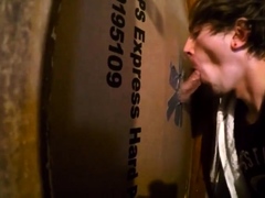 Twink takes the cum in his mouth at homemade GH swallows