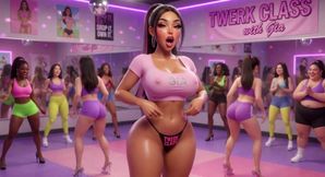 Sensual Twerking Class with Voluptuous Instructor Teaching Advanced Moves to Enthusiastic Students (ai Generated)