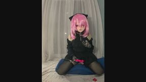 kigurumi futa doll with nipple cups vibrates and cums in condom