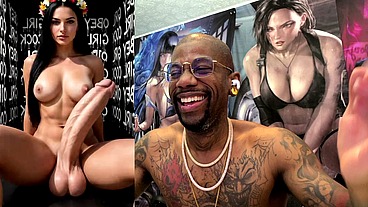 Large Girl Cock Transgender Hands Free Cumming All Over As She Wants You To Obey Hard Girl Cock, AI Generated