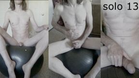 Heteroflexible K solo V137: thin slim fit muscular vascular hung older exercise ball ab flexing and masturbation