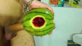 Fucking a watermelon until I cum inside