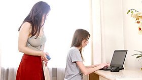 TeenMegaWorld -Beauty-Angels- Brunettes, dildo and a laptop