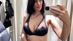 I try on sexy lingerie and masturbate in the dressing room