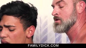 Latin boy serves his ass up to Stepdaddy as a hearty breakfast