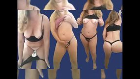 Striptease compilation, hot blonde showing her ass and pussy, taking it all off, Mirelladelicia naughty bitch