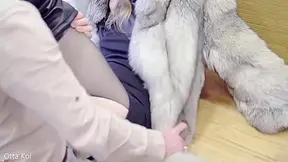 Otta Koi And Verified Amateurs In Goddess Passionate Sex On The Table Into Fur Coat And Ebony Leather