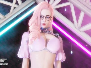 MMD Purple Kiss - Nerdy Seraphine Sexy Kpop Dance League of Legends Hentai