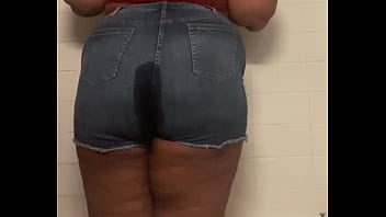 Teen pees then farts in bathroom