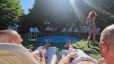 Onlymaya - Orgy party by the pool.