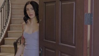 Inked brunette gets banged hardcore by a local priest