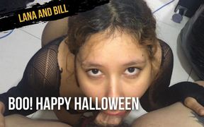Boo! Happy Halloween, give me your cock, my stepsister eats my cock