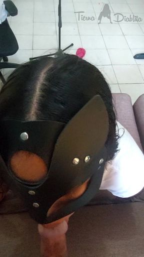 The Masked Girl Is Very Docile When She Has My Cock in Her Mouth