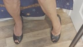 POV in mirror with open toe heels