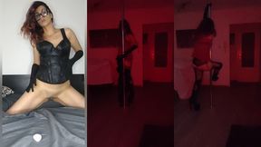 baile privado mientras contornea las caderas y mueve el cuerpo
