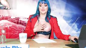 ”Huge Boobs Jewelz Blu Rides Sybian & Masturbates Live On Air”
