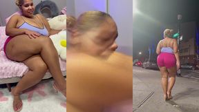 ultimate leg tease - natural big booty and tits - moaning - seductive - high heels - daisy dukes short shorts - walking