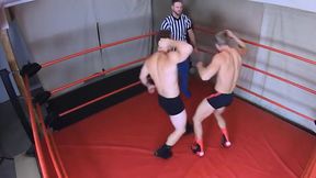 DC wrestles a blond hunk