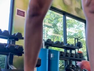 Flashing my Cunt & Boobs in a Public Gym During the time that Working Out - Steph in Space