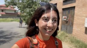 Public Facial Cumwalk - Crazy Girl Sucking Dick in Bushes