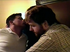 Three blue collar guys get together on the bed and bring their fantasies to life