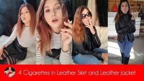 4 Cigarettes Leather Jacket and Skirt