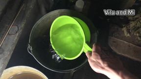 Vilu Vidish Hot Blowjob in Russian Sauna (banya)