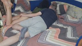 Husband took a shower and wife fucked a friend