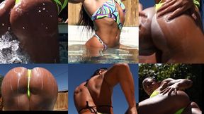 20 mins videography POOL Shoot! Ass Shaking, Flexing, Abs, Oiling, Lotion, Twerking & MORE!