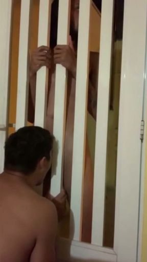 I fucked my neighbor right at the front gate and came in his tight little ass.