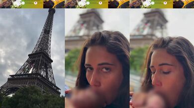 Balls sucking on Eiffel Tower