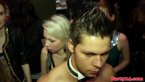 Hottie feeling horny at a party for a good fuck