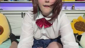 POV BOY GIRL MOMO AYASE FUCKS BIG UNCUT COCK AND GETS DEEP CREAMPIE!