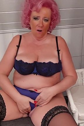 Hot German Granny Blowjob and Masturbation