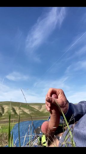 Cowboy Jacks off in a Farm Field