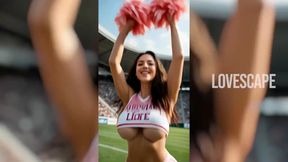 Hot Cheerleader Pounded Outdoors on Pitch