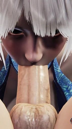 69 Pose with Blonde Mina Intesive Rubbing Her Pussy While She Suck My Monster Cock 3D Animation