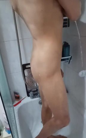 Uncut British Lad Caught Playing in the Shower