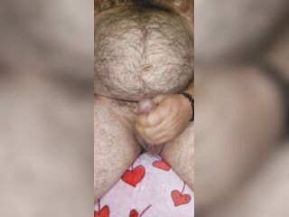 Obese hairy bear works out his jock and lets off thick load