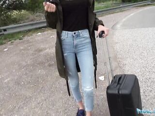 Public Agent Loud outdoor sex for slim charming lost golden-haired
